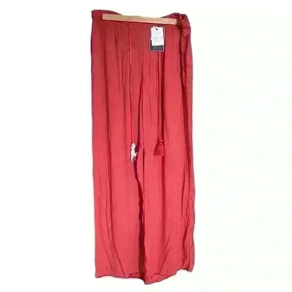 NWT JACHS Girlfriend NY Coral Drawstring Pants Size Large - Picture 5 of 8